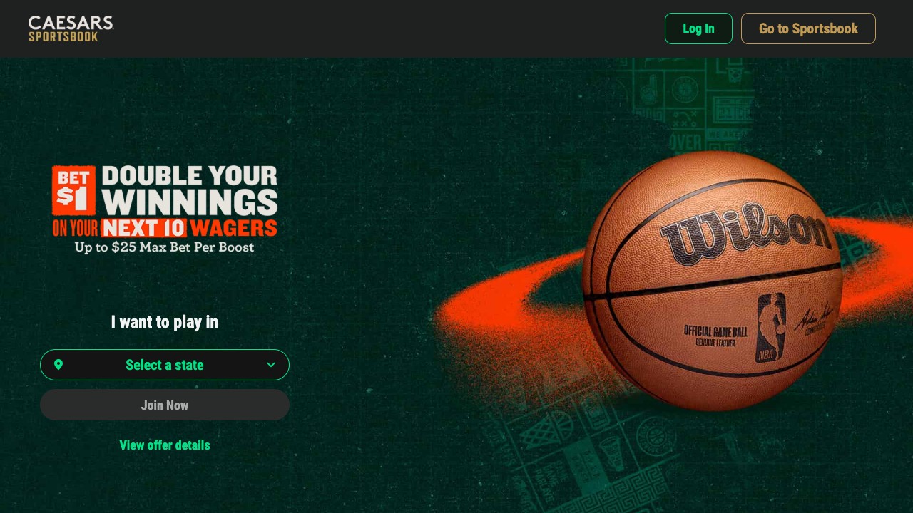 Caesars Casino — homepage screenshot