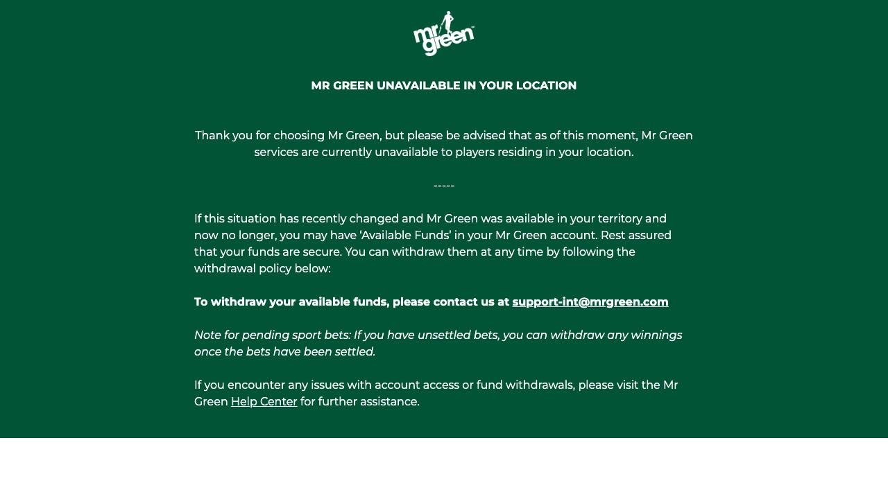 Mr Green casino logo